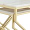 Mikio Square Marble Top Metal Base X-Leg Nesting End Table Set of 2
